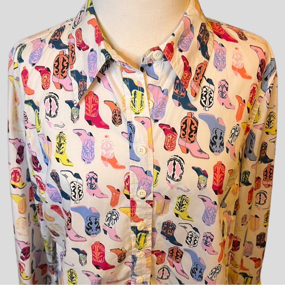 Luella for Target Cowboy Boots Button Down Top Size XL
